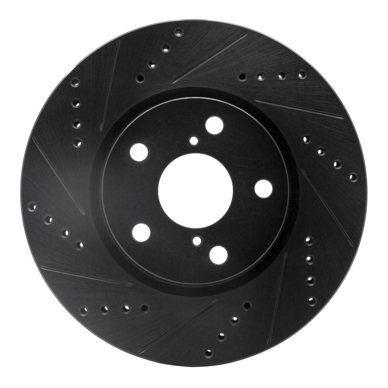 R1 Concepts -25 BMW 228I xDrive Gran Coupe Right Front Drilled & Slotted Black Brake Rotor
