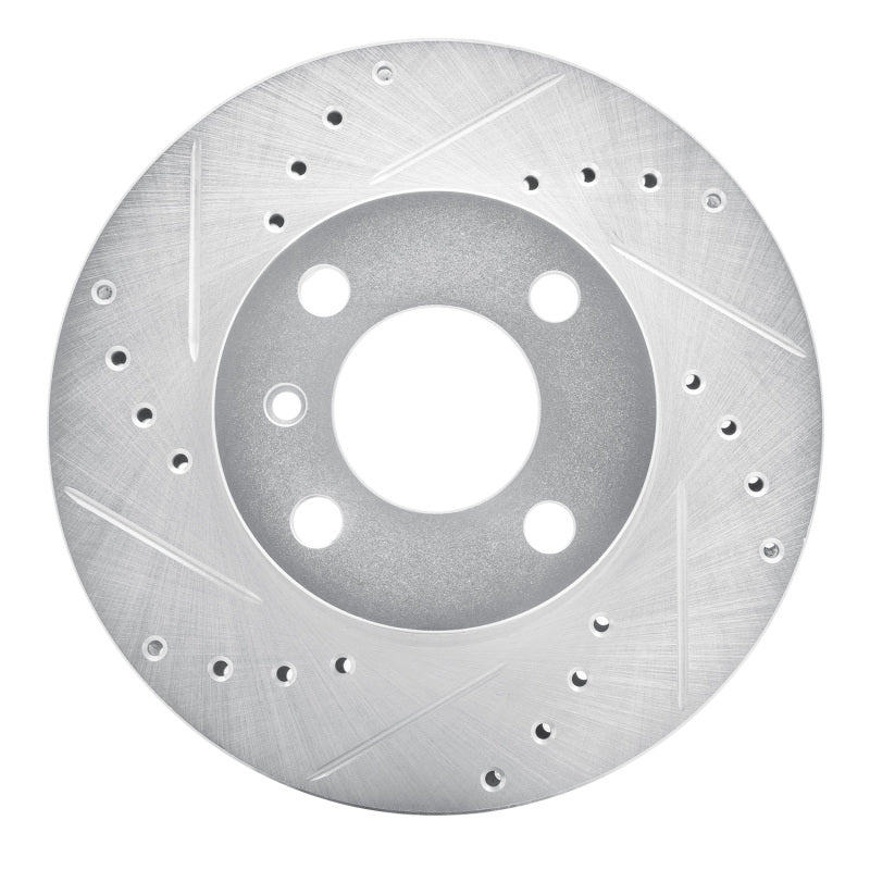 R1 Concepts 76-77 BMW 320I (USA/Canada) Front Left Drilled & Slotted Silver Brake Rotor