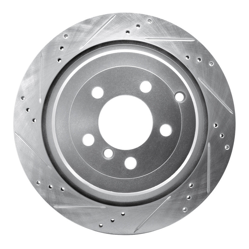 R1 Concepts 06-12 Land Rover Range Rover Rear Left Drilled & Slotted Silver Brake Rotor