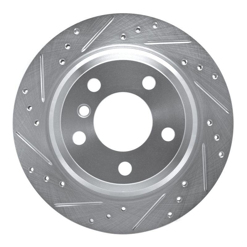R1 Concepts 06-20 BMW 430I Gran Coupe Rear Left Drilled & Slotted Silver Brake Rotor