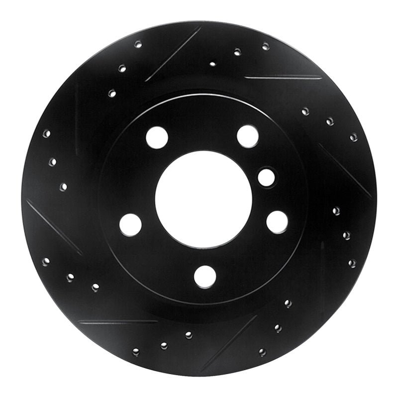 R1 Concepts 06-21 BMW 228I xDrive Rear Left Drilled & Slotted Black Brake Rotor