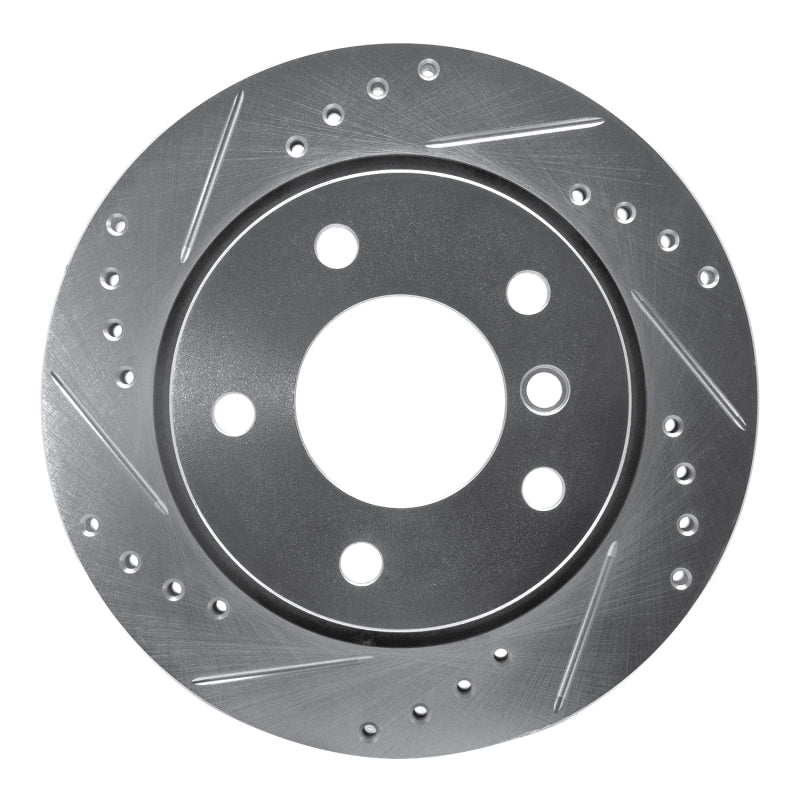 R1 Concepts 96-05 BMW 323CI Rear Left Drilled & Slotted Silver Brake Rotor
