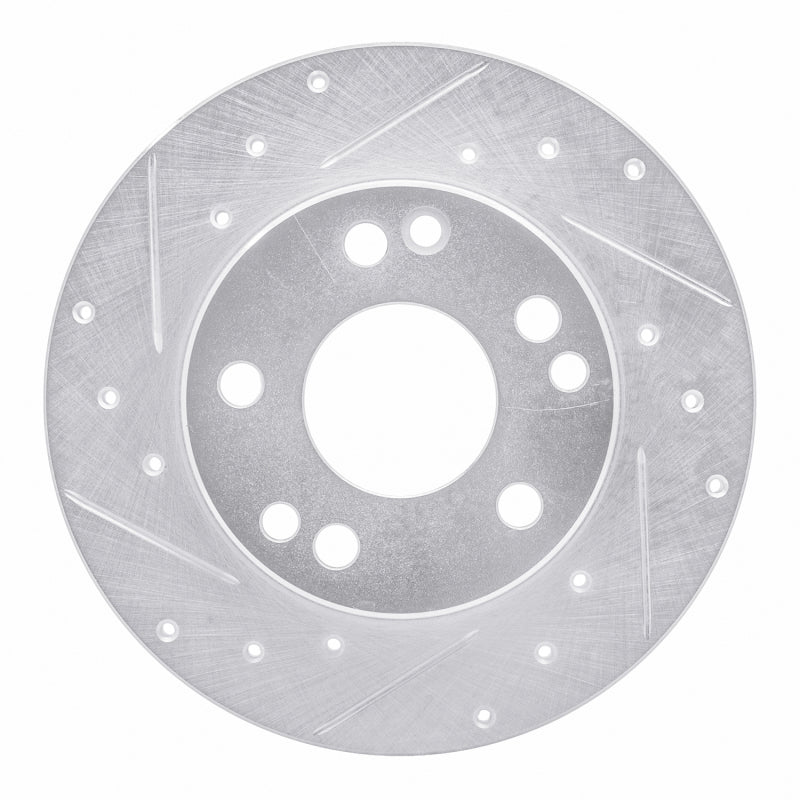 R1 Concepts 83-89 Mercedes-Benz 190D Front Left Drilled & Slotted Silver Brake Rotor