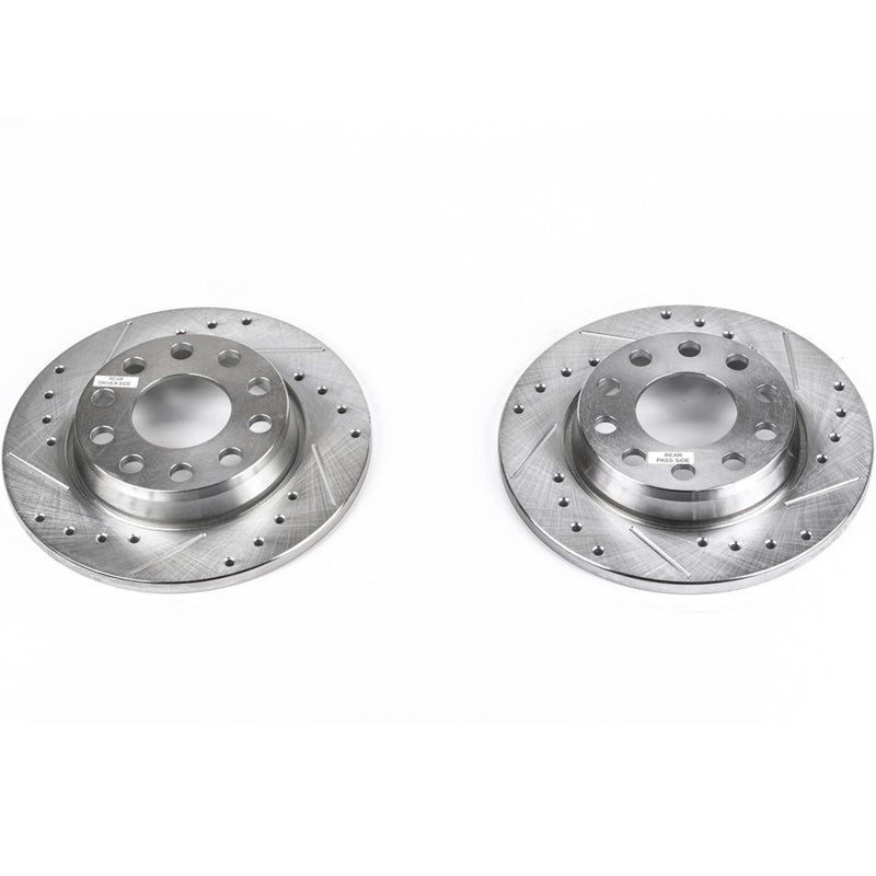 PowerStop 02-06 Audi A4 Rear Evolution Drilled & Slotted Rotors - Pair