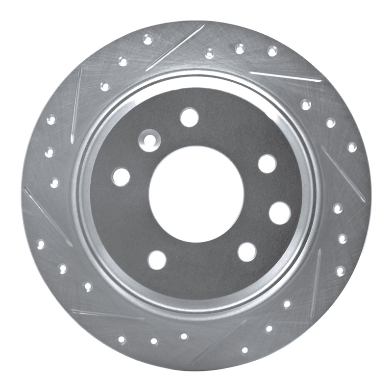 R1 Concepts 90-95 Jaguar XJRS Rear Left Drilled & Slotted Silver Brake Rotor