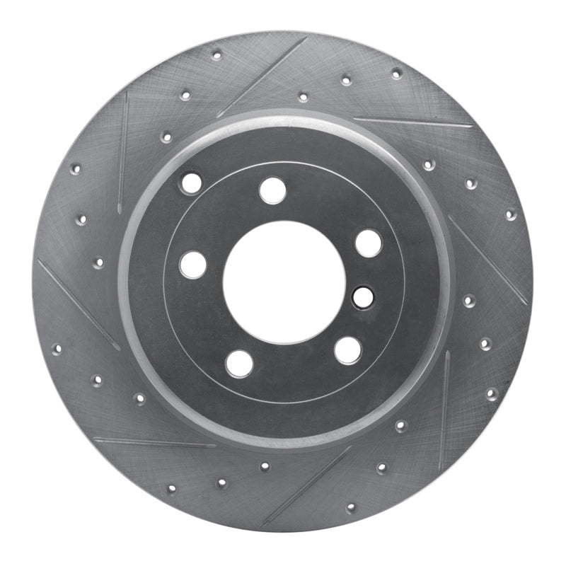 R1 Concepts 03-05 Land Rover Range Rover Rear Left Drilled & Slotted Silver Brake Rotor
