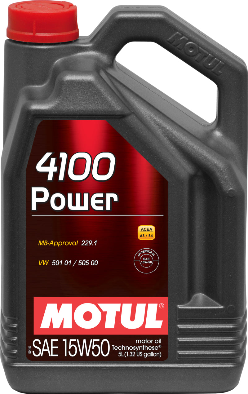 Motul  5L Engine Oil 4100 Power 15W50 - Vw 505 00 501 01 - Mb 229.1 - Case Of 4