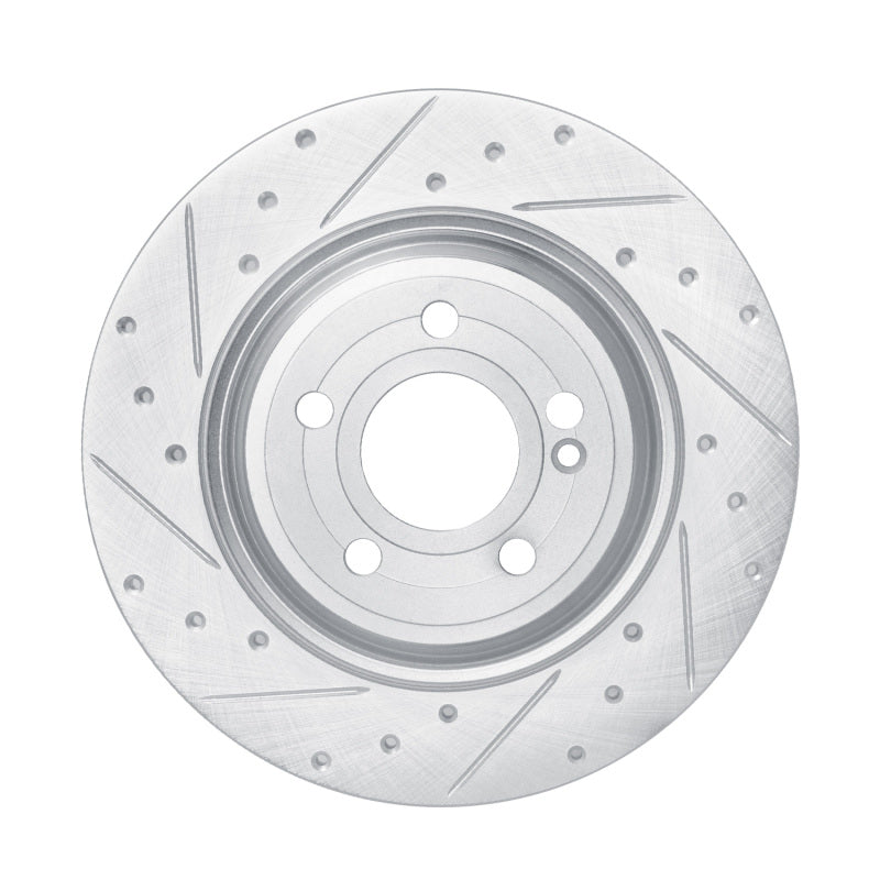 R1 Concepts 2020-2025 Mercedes-Benz EQB 300 Rear Left Drilled & Slotted Silver Brake Rotor
