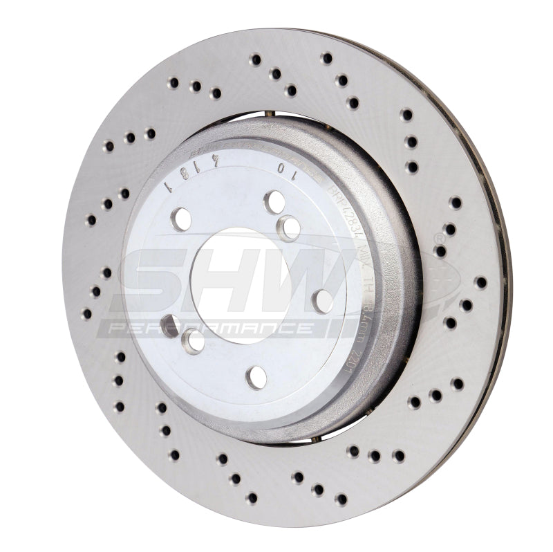 SHW Performance 06-08 BMW Z4 3.2L Right Rear Cross-Drilled Lightweight Brake Rotor (34212282304)