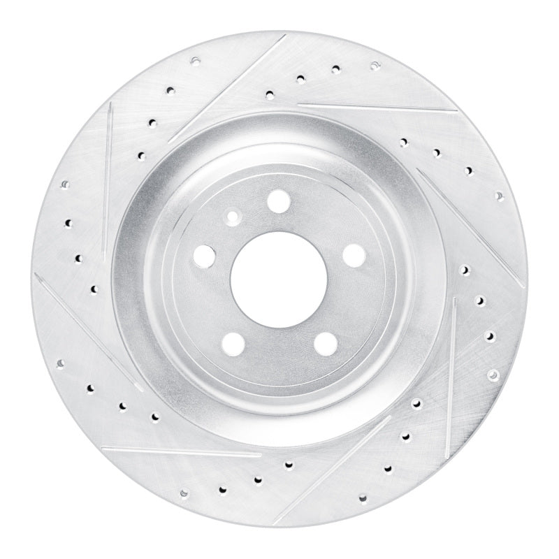 R1 Concepts 15-18 Porsche Macan Rear Left Drilled & Slotted Silver Brake Rotor