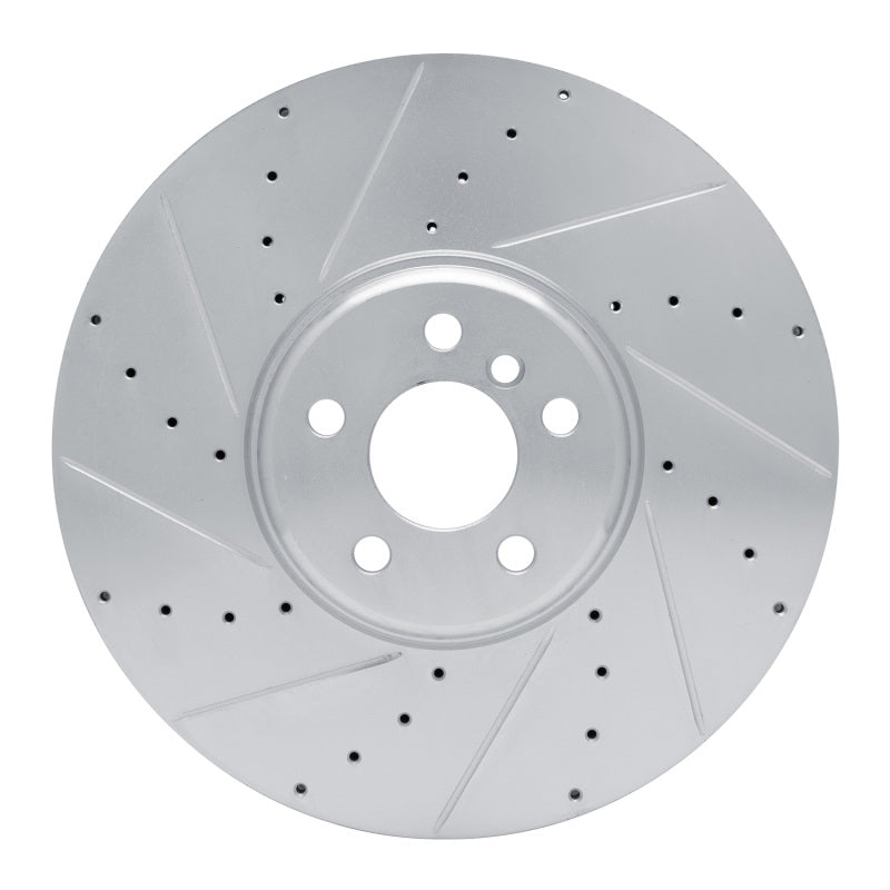 R1 Concepts 16-25 BMW M240I xDrive Left Front Drilled & Slotted Silver Brake Rotor