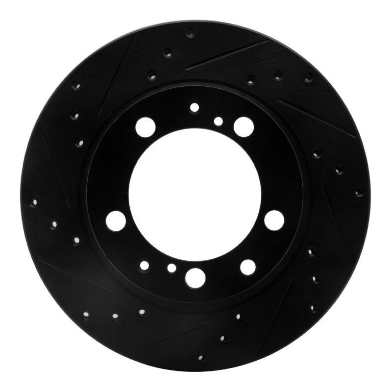 R1 Concepts 87-97 Porsche 944 Except Turbo Rear Left Drilled & Slotted Black Brake Rotor