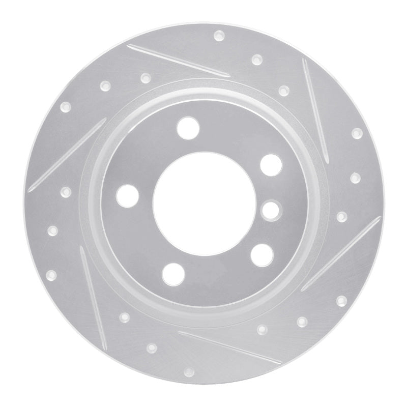 R1 Concepts 13-16 Mini Cooper Countryman Rear Right Drilled & Slotted Silver Brake Rotor