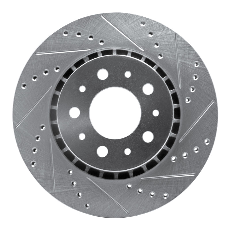 R1 Concepts 82-92 Volvo 780 Front Right Drilled & Slotted Silver Brake Rotor