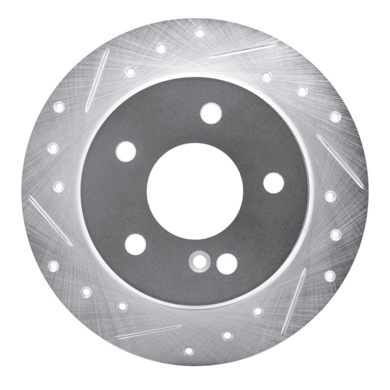 R1 Concepts 94-98 Mercedes-Benz C220 Rear Left Drilled & Slotted Silver Brake Rotor