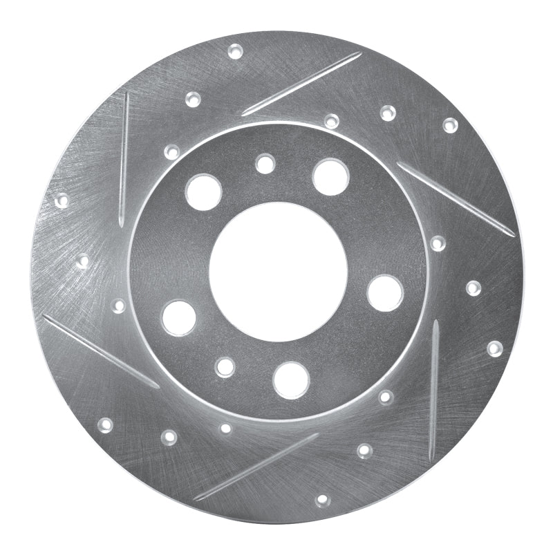 R1 Concepts 75-87 Volvo 242 Front Left Drilled & Slotted Silver Brake Rotor