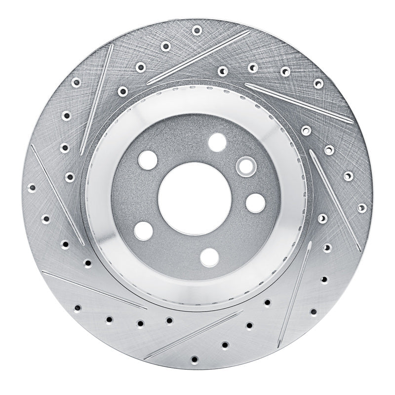 R1 Concepts 20-26 Jaguar F-Pace Rear Left Drilled & Slotted Silver Brake Rotor