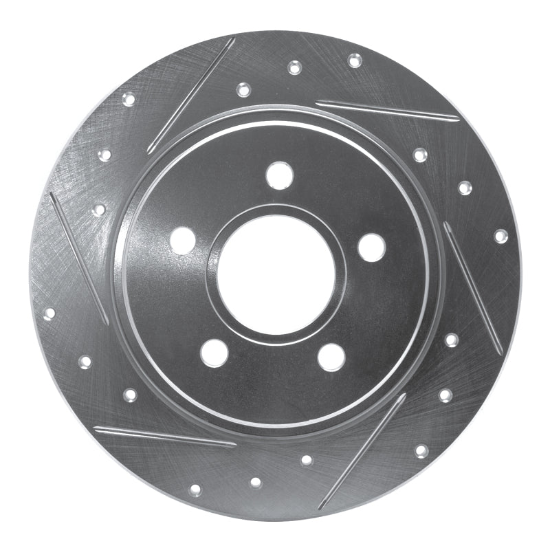 R1 Concepts 04-13 Volvo C70 Rear Left Drilled & Slotted Silver Brake Rotor