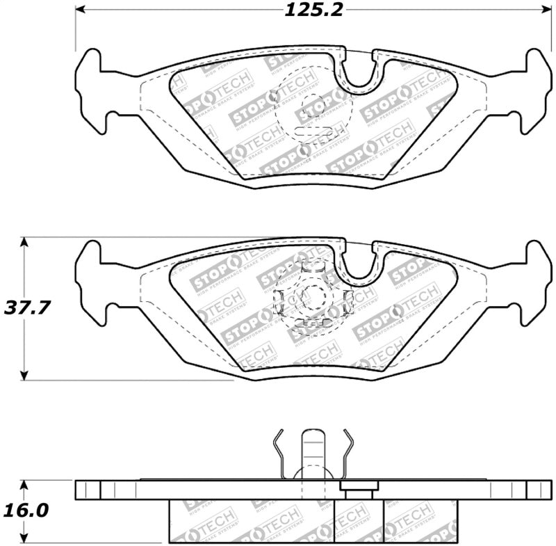 Stoptech PosiQuiet 2013-2016 Mercedes SL550 Posi Quiet Premium Front Brake Pads