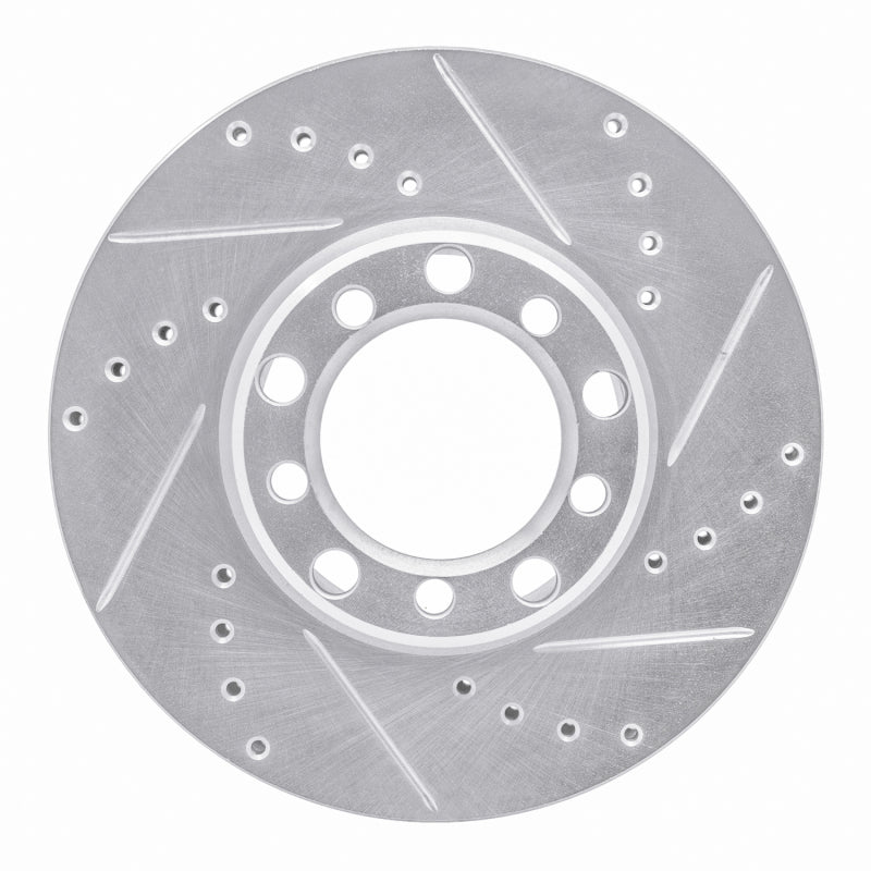 R1 Concepts 72-74 Mercedes-Benz 350SL Front Right Drilled & Slotted Silver Brake Rotor