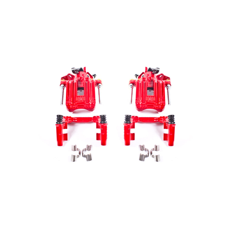 PowerStop 00-06 Audi TT Quattro (w/Non Vented Rotors Only) Rear Red Calipers w/Brackets - Pair