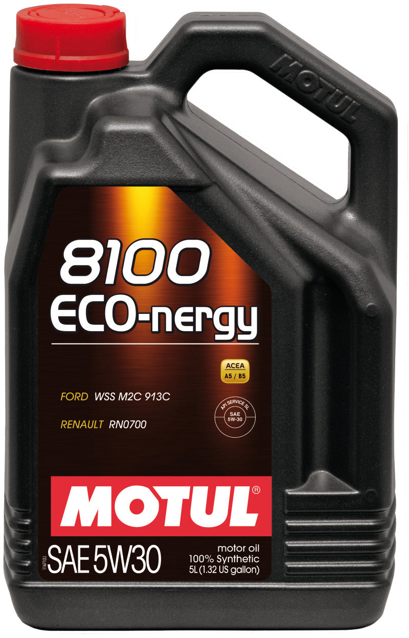 Motul  5L Synthetic Engine Oil 8100 5W30 Eco-Nergy - Ford 913C - Case Of 4