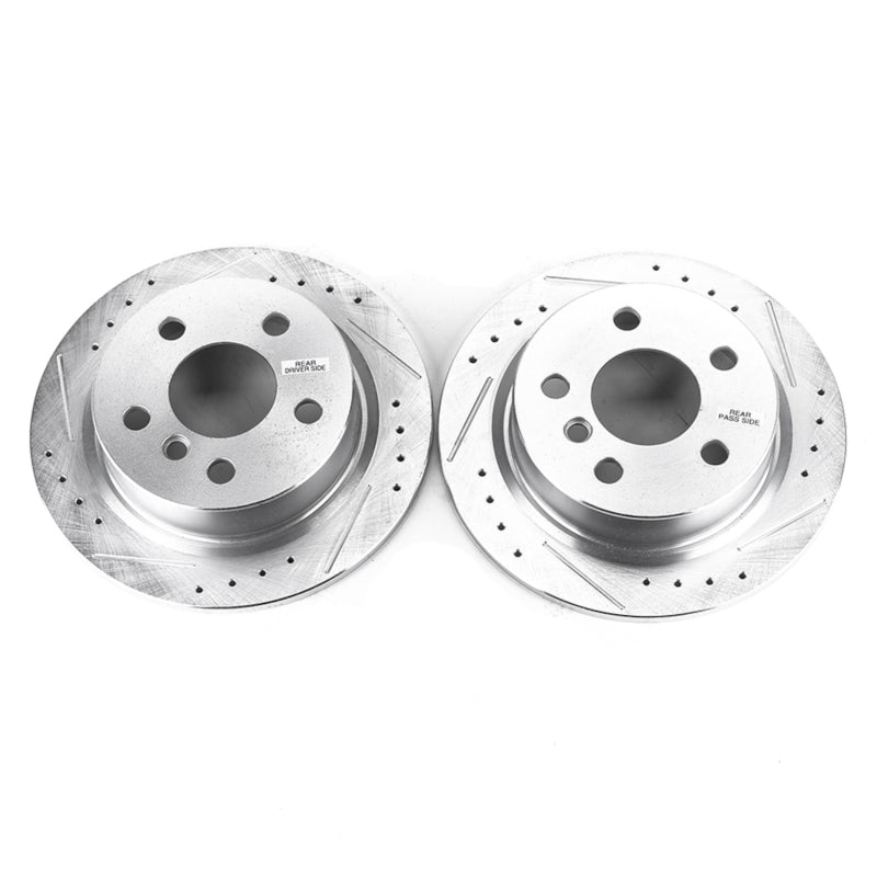 PowerStop 14-19 Mini Cooper Rear Evolution Drilled & Slotted Rotors - Pair