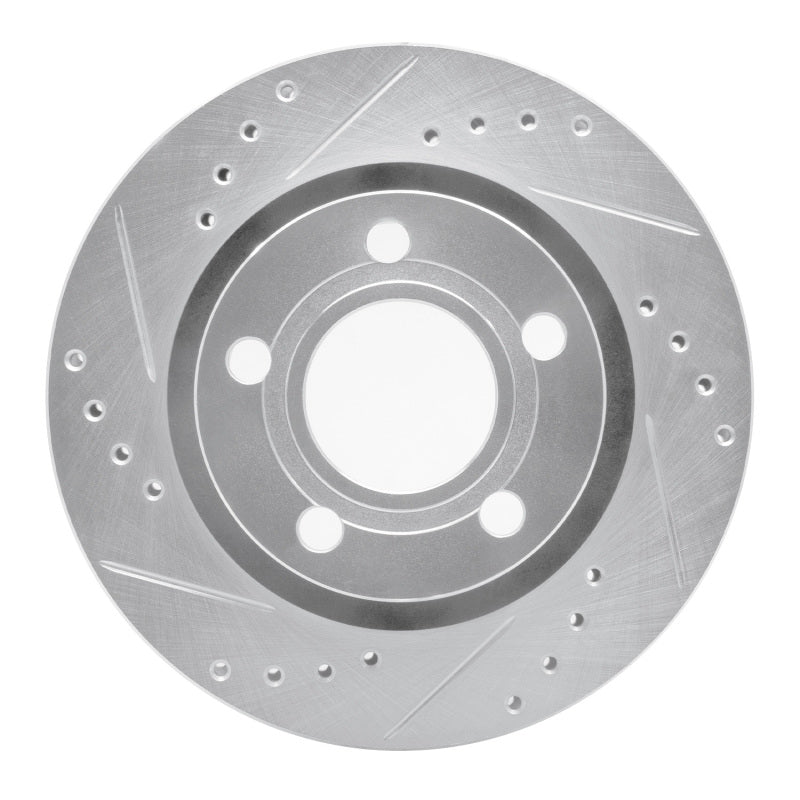 R1 Concepts 99-05 Audi A6 Quattro Rear Left Drilled & Slotted Silver Brake Rotor
