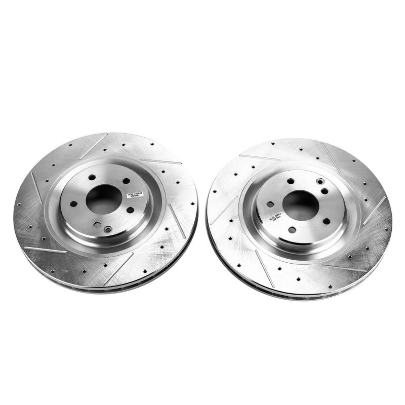 PowerStop 02-04 Mercedes-Benz C32 AMG Front Evolution Drilled & Slotted Rotors - Pair