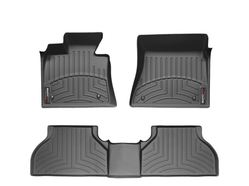 WeatherTech 2015+ Ford F-150 SuperCrew w/ Bench Seat Front Rear FloorLiner - Black