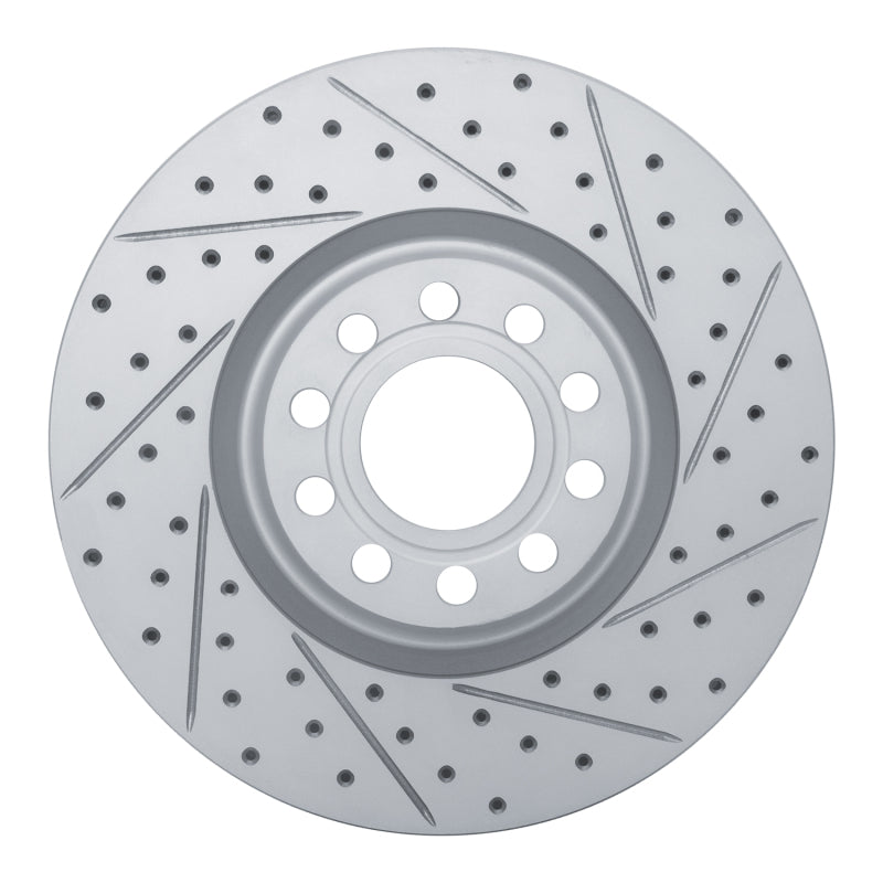 R1 Concepts 99-04 Audi A6 Quattro Front Right Drilled & Slotted Geo-Carbon Rotor