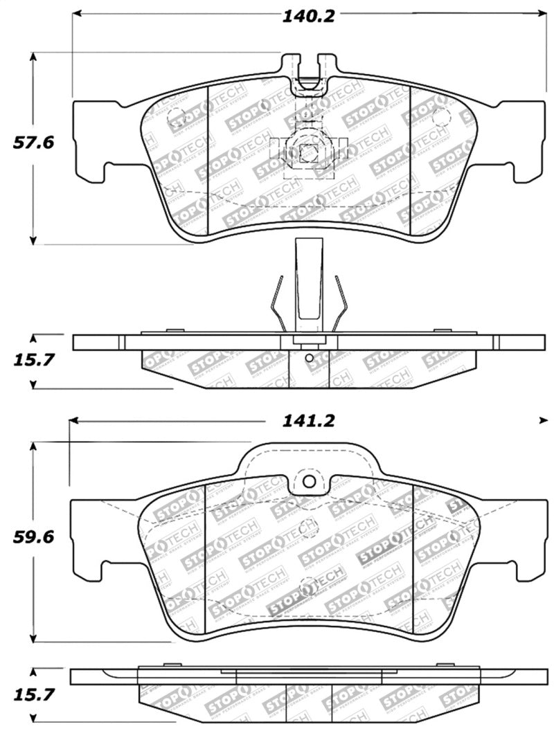 Stoptech PosiQuiet 09-15 Volvo XC70/S80 Rear Brake Pads