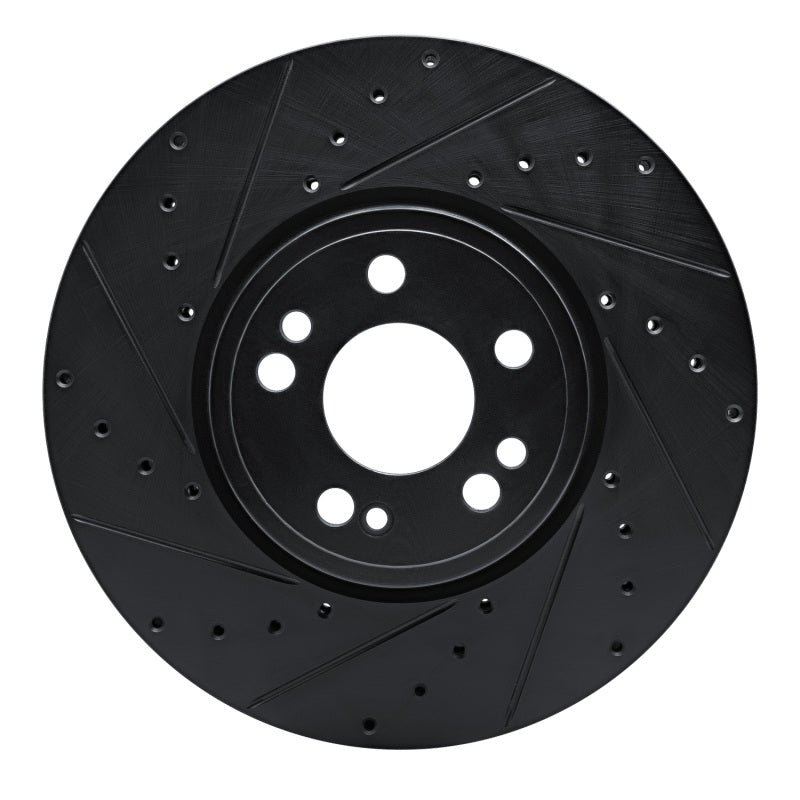 R1 Concepts 20-23 Mercedes-Benz GLE350 Front Left Drilled & Slotted Black Brake Rotor