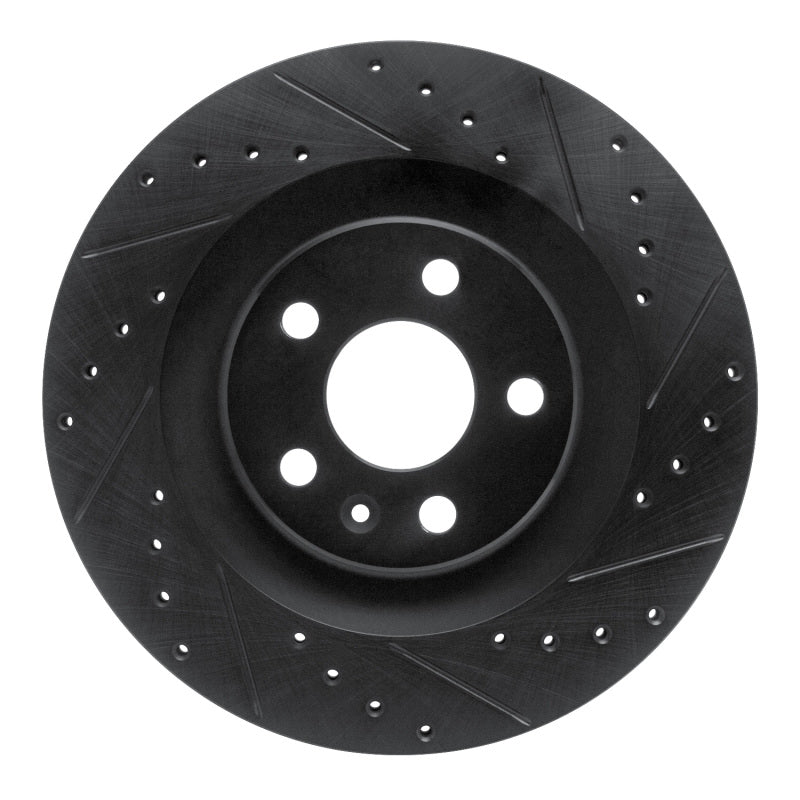 R1 Concepts 16-26 Volvo S60 Rear Right Drilled & Slotted Black Brake Rotor