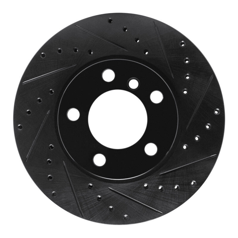 R1 Concepts 11-16 Mini Cooper Paceman Front Right Drilled & Slotted Black Brake Rotor