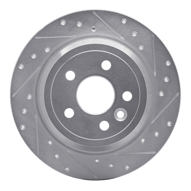 R1 Concepts 13-15 Land Rover LR2 Rear Right Drilled & Slotted Silver Brake Rotor