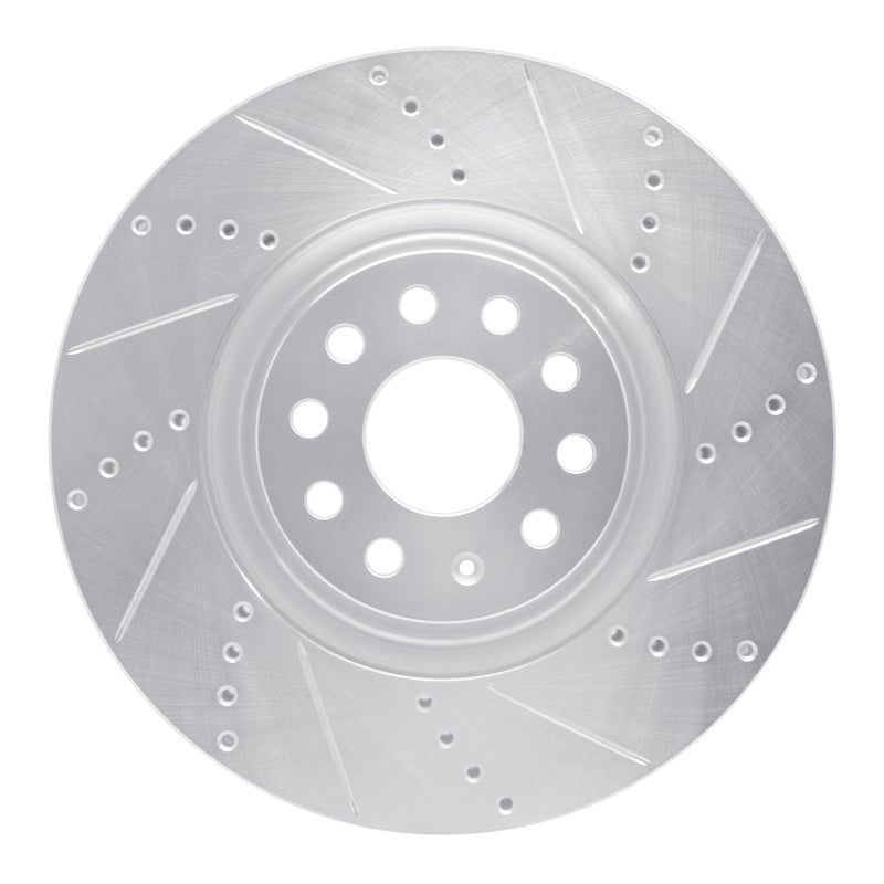 R1 Concepts 2012-2025 Audi TTS Quattro Front Right Drilled & Slotted Silver Brake Rotor