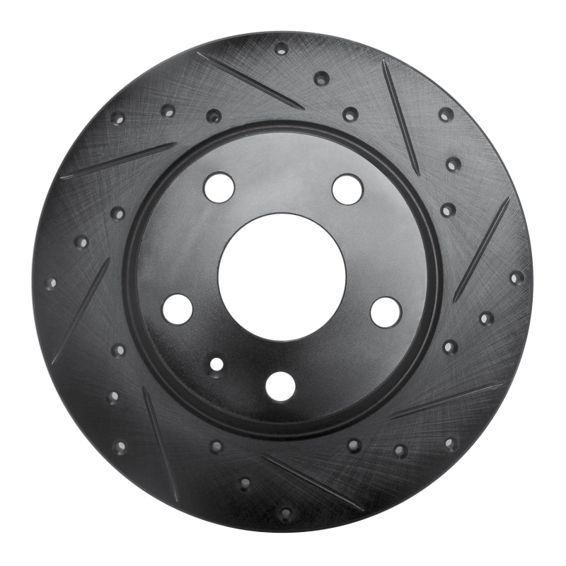 R1 Concepts 08-15 Audi TT Quattro Rear Right Drilled & Slotted Black Brake Rotor