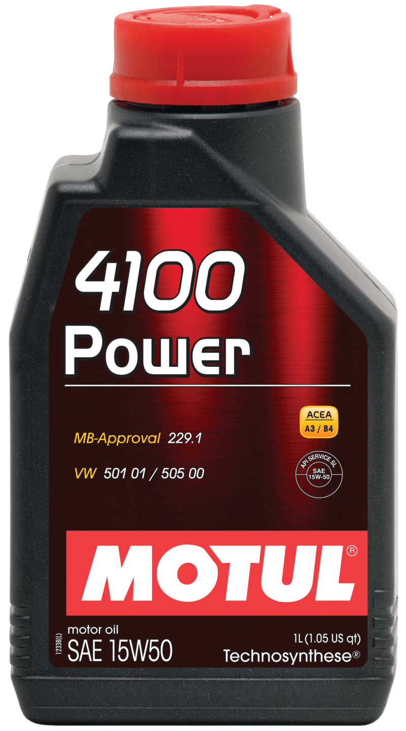Motul  1L Engine Oil 4100 Power 15W50 - Vw 505 00 501 01 - Mb 229.1 - Case Of 12