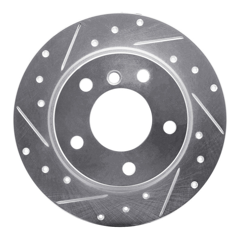 R1 Concepts 03-06 BMW Z4 Rear Left Drilled & Slotted Silver Brake Rotor