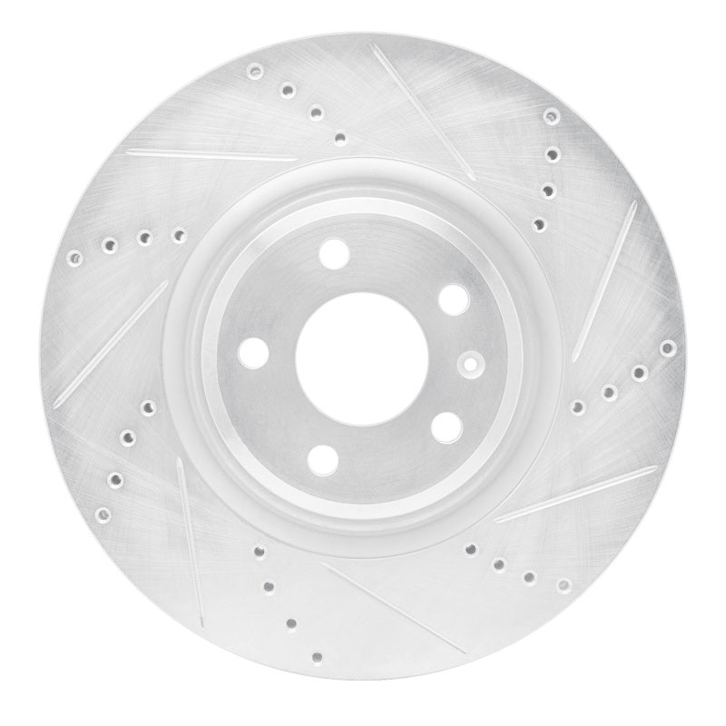 R1 Concepts 12-20 Audi A6 (USA/Canada) Front Right Drilled & Slotted Silver Brake Rotor