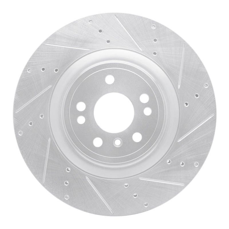 R1 Concepts 12-19 Mercedes-Benz GLE400 Front Right Drilled & Slotted Silver Brake Rotor