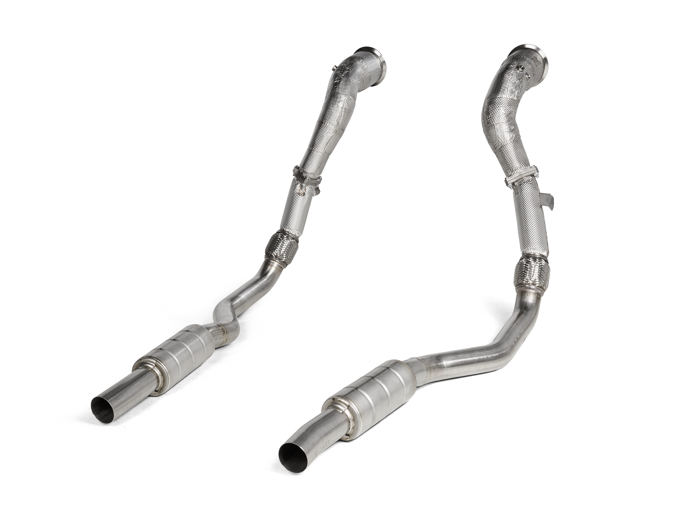 Akrapovic Down Pipe and Link Pipe Set (SS) - Audi C8 RS6 Avant and RS7