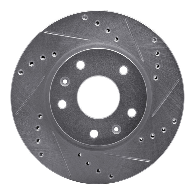 R1 Concepts 02-05 Land Rover Freelander Front Right Drilled & Slotted Silver Brake Rotor