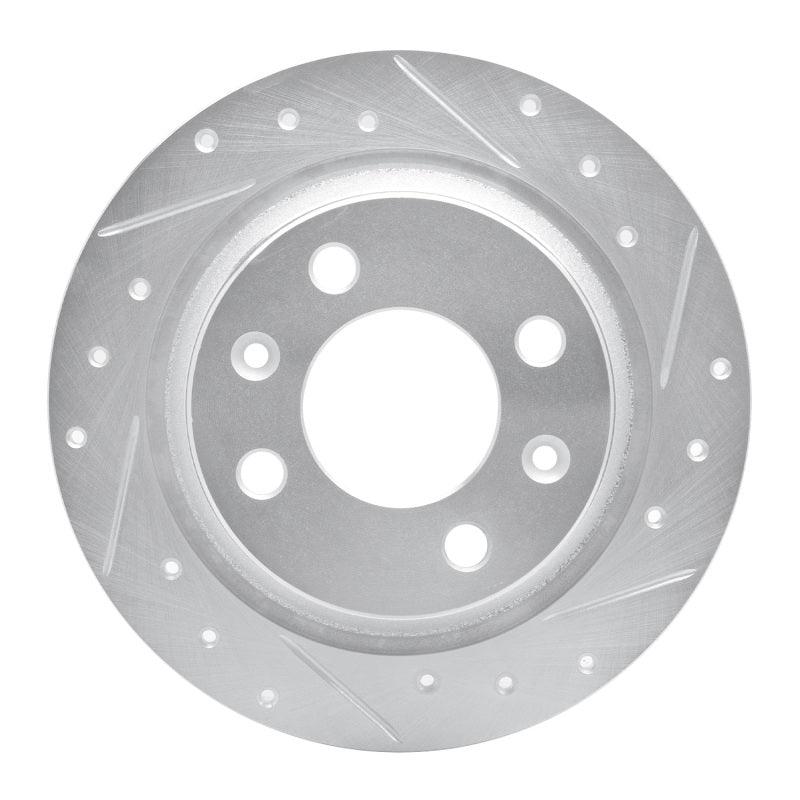 R1 Concepts 86-98 Saab 9000 Rear Right Drilled & Slotted Silver Brake Rotor