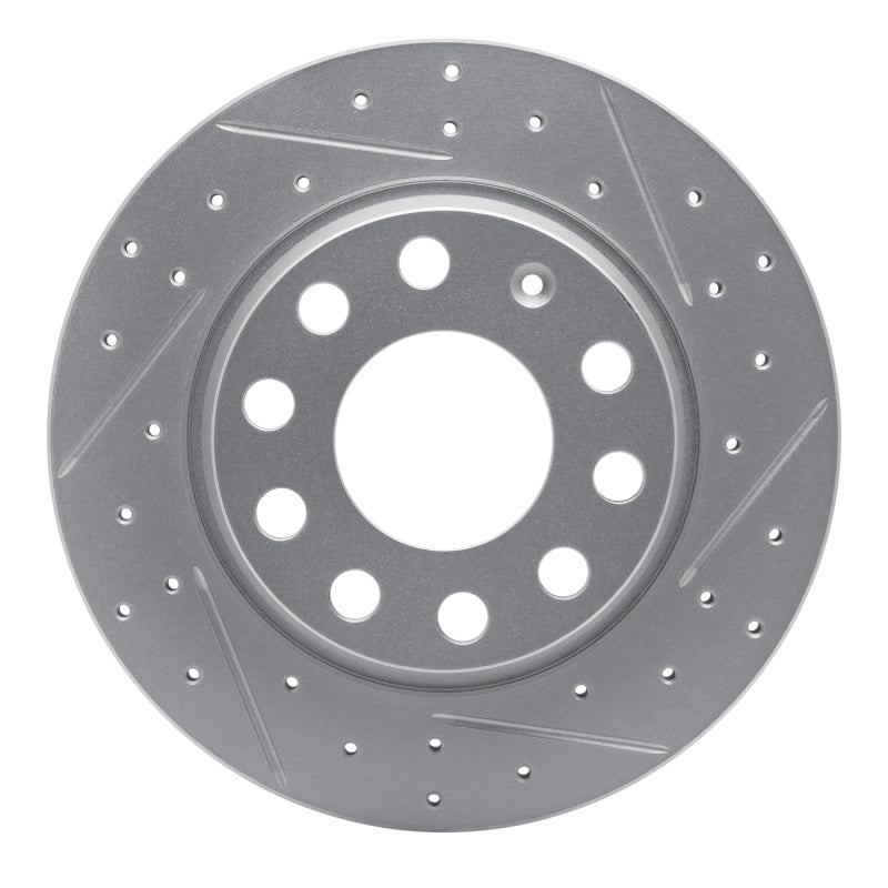 R1 Concepts 00-08 Audi A4 Quattro Rear Right Drilled & Slotted Geo-Carbon Rotor
