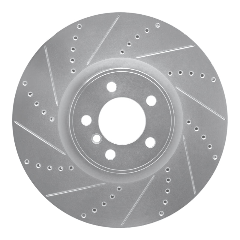 R1 Concepts 10-12 Land Rover Range Rover Front Left Drilled & Slotted Silver Brake Rotor