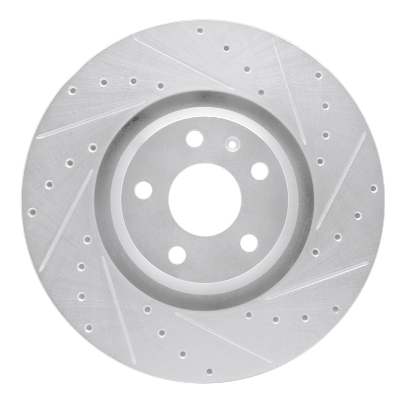 R1 Concepts 08-11 Audi TT Quattro Front Right Drilled & Slotted Silver Brake Rotor