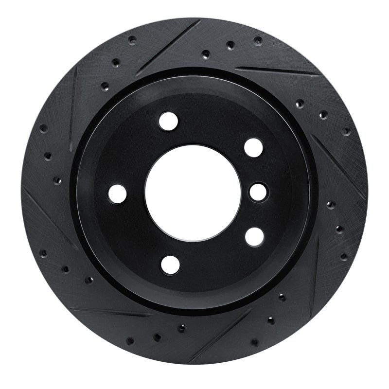 R1 Concepts 09-16 BMW Z4 Rear Left Drilled & Slotted Black Brake Rotor