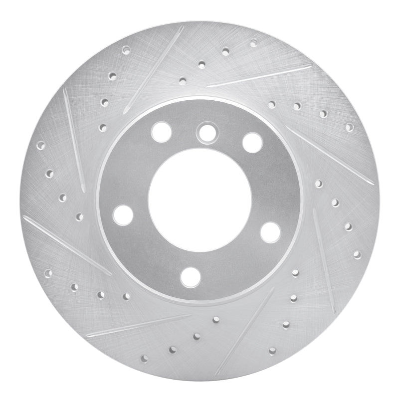 R1 Concepts 96-03 BMW 525I (USA/Canada) Front Left Drilled & Slotted Silver Brake Rotor
